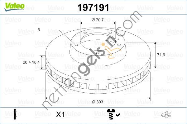 VALEO 197191 ARKA FREN AYNASI (TK) ANTARA-CAPTIVA 2006> 2,0VCDI/3,2V6  CHEVROLET BİNEK FREN DİSKİ