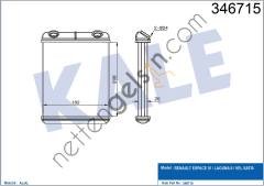 KALE 346715 KALORIFER RADYATORU LAGUNA (210x184x26)  RENAULT BİNEK KALORİFER RADYATÖRÜ
