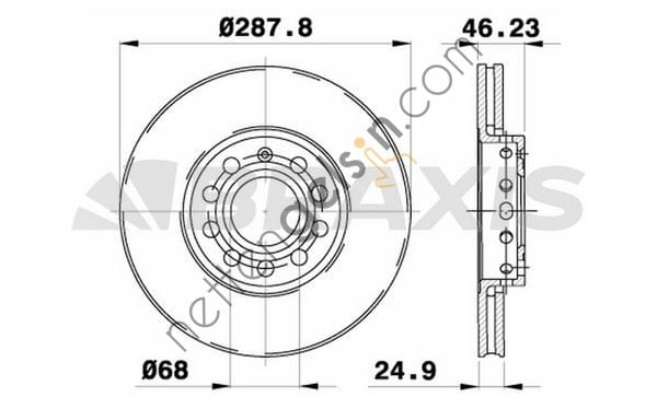 BRAXIS AE0043 ON FREN AYNASI PASSAT 96>05 A4 A6 1.8 20V 1.9TDI 97>  VW-AUDI-SEAT-SKODA BİNEK FREN DİSKİ