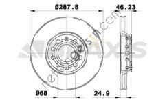 BRAXIS AE0043 ON FREN AYNASI PASSAT 96>05 A4 A6 1.8 20V 1.9TDI 97>  VW-AUDI-SEAT-SKODA BİNEK FREN DİSKİ
