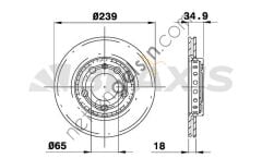 BRAXIS AE0045 ON FREN DISK AYNASI HAVALI FABIA 1.0 1.2 12 / 99>POLO (9N) 1.2 1.4 16V 1.9 SDI 10 / 01>  VW-AUDI-SEAT-SKODA BİNEK FREN DİSKİ