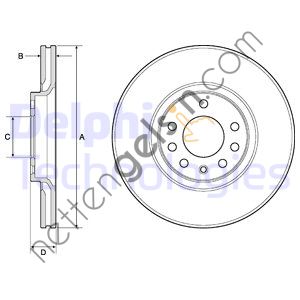 DELPHI BG3770C FREN DISKI ON ASTRA CLASSIC 99>02 G 98> ASTRA CLASSIC 99>02 H 04> CORSA D 06> CORSA E 14> ZAFIRA A 9  OPEL BİNEK FREN DİSKİ