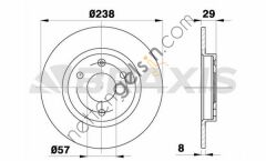 BRAXIS AE0046 ON FREN DISK AYNASI P106-AX-ZX 1,0/1,0I/1,1/1,1I/1,4D 88-96 SAXO S 1,0I/1,1I 96->(HAVA SOGUTMASIZ) (  PEUGEOT-CITROEN BİNEK FREN DİSKİ
