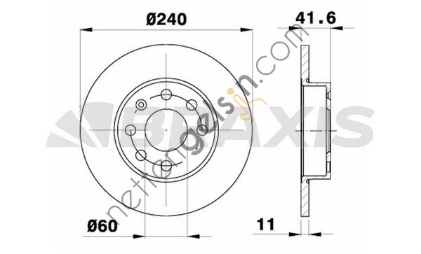 BRAXIS AE0048 ON FREN DISKI (HAVA SOGUTMASIZ) CORSA C Z10XE Z12XE  OPEL BİNEK FREN DİSKİ