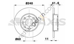 BRAXIS AE0048 ON FREN DISKI (HAVA SOGUTMASIZ) CORSA C Z10XE Z12XE  OPEL BİNEK FREN DİSKİ