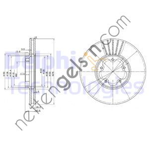 DELPHI BG3676 ON FREN DISK AYNASI TRANSIT V184 2,0TDCI 04>06 O,CEKER OLCU: (276MM X 24,5 5 BIJON) HAVA SOGUTMALI  FORD BİNEK FREN DİSKİ