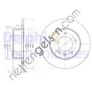 DELPHI BG3681 ARKA FREN AYNASI (DISKI) RENAULT MASTER II OPEL MOVANO 01>10 1.9 DTI 2.2 DTI 2.5DCI 2.8 DCI   RENAULT BİNEK FREN DİSKİ