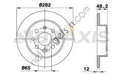 BRAXIS AE0050 ARKA FREN DISK AYNASI CADDY III 1.4 1.6 1.9TDI 03 / 04>TOURAN 1.6 1.6FSI 1.9TDI 2.0TDI 2.0FSI 02 / 03  VW-AUDI-SEAT-SKODA BİNEK FREN DİSKİ
