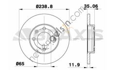 BRAXIS AE0052 ON FREN DISK AYNASI GOLF I / II / III 1.6 1.8 1.9D 1.9TD 74 83 PASSAT 1.6 1.6D 1.6 TD 1.8 73 88  VW-AUDI-SEAT-SKODA BİNEK FREN DİSKİ