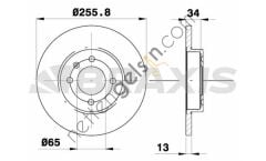 BRAXIS AE0060 ON FREN AYNASI GOLF III 1.6 1.9TDI CABRIO 1.8 1.9TDI 93 98 PASSAT 1.8 1.9D 1.9TD 1.9TDI 88>96  VW-AUDI-SEAT-SKODA BİNEK FREN DİSKİ