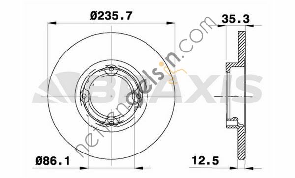 BRAXIS AE0063 ON FREN DISK AYNASI HAVALI 236mm MATIZ 98>  DAEWOO BİNEK FREN DİSKİ