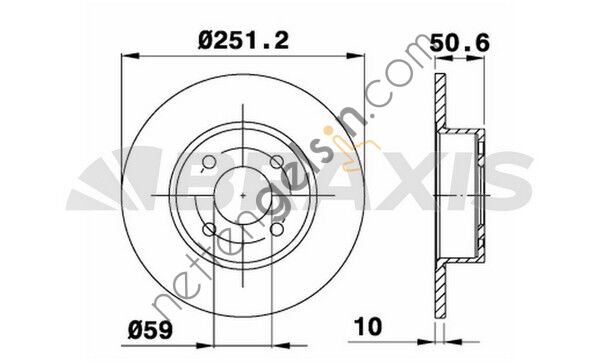 BRAXIS AE0069 ARKA FREN DISK AYNASI BRAVO II LINEA 1.4T JET 1.6D 2.0D 06> STILO CROMA 1.6 / 1.9D (251.5MM)  FIAT BİNEK FREN DİSKİ