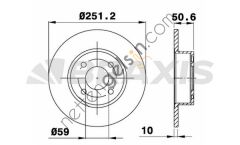 BRAXIS AE0069 ARKA FREN DISK AYNASI BRAVO II LINEA 1.4T JET 1.6D 2.0D 06> STILO CROMA 1.6 / 1.9D (251.5MM)  FIAT BİNEK FREN DİSKİ