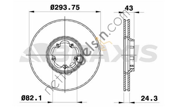 BRAXIS AE0080 ON FREN DISK AYNASI TRANSIT V184 00>06 A.CEKER OLCU: (294 X 43)  FORD BİNEK FREN DİSKİ