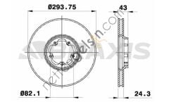 BRAXIS AE0080 ON FREN DISK AYNASI TRANSIT V184 00>06 A.CEKER OLCU: (294 X 43)  FORD BİNEK FREN DİSKİ