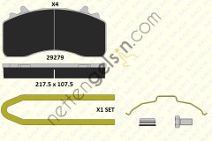 KALE B 29279 308 14 ON - ARKA FREN BALATASI MAN TGA-TGS-TGX YM WABCO NG22 KALIPER  MAN AĞIR VASITA FREN BALATASI