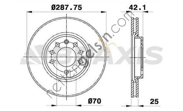 BRAXIS AE0082 ON FREN DISK AYNASI ( 5 BIJON ) VECTRA B SPEEDSTAR  OPEL BİNEK FREN DİSKİ