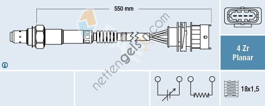 FAE FA:77526 OKSİJEN SENSÖRÜ OPEL ASTRA G&sol;H-VEC.C Z16XEP (P1) 55561425 OPEL