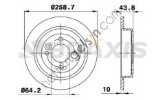 BRAXIS AE0083 ARKA FREN DISKI MINI R50 R52 R53 R55 R56  MINI BİNEK FREN DİSKİ