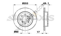 BRAXIS AE0087 ON FREN DISK AYNASI AGILA 1.0 I / 1.2 I / 1.3 CDTI 00  OPEL BİNEK FREN DİSKİ