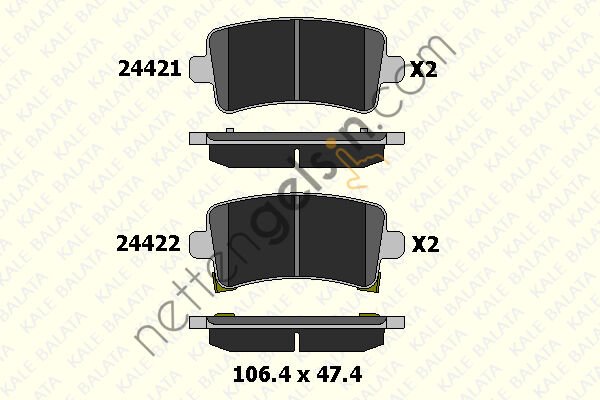 KALE B 24421 173 05 ARKA FREN BALATASI INSIGNIA A 09> 17  OPEL BİNEK FREN BALATASI