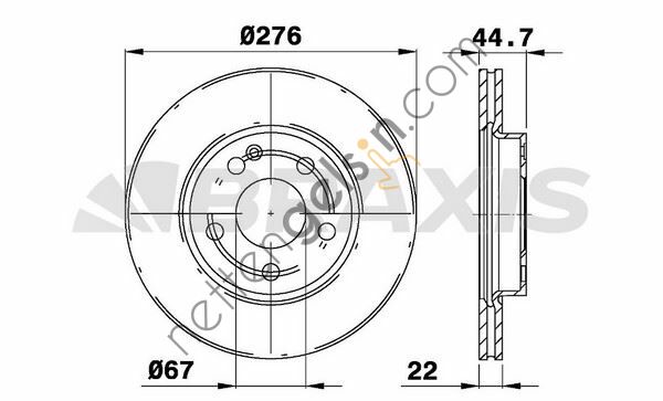 BRAXIS AE0094 FREN DISKI ON A-CLASS W169 04>12 B-CLASS W245 05>11  MERCEDES BİNEK FREN DİSKİ