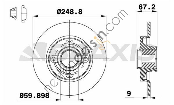BRAXIS AE0098 ARKA FREN DISK AYNASI C4 P307 (PORYALI RULMANLI)1.4I 1.6HDI 1.6I 2.0HDI 2.0I ESPLI ARACLAR ICIN  PEUGEOT-CITROEN BİNEK FREN DİSKİ