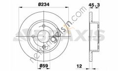 BRAXIS AE0099 ON FREN DISK AYNASI DUZ MICRA K11 92->02 234X4  NISSAN BİNEK FREN DİSKİ