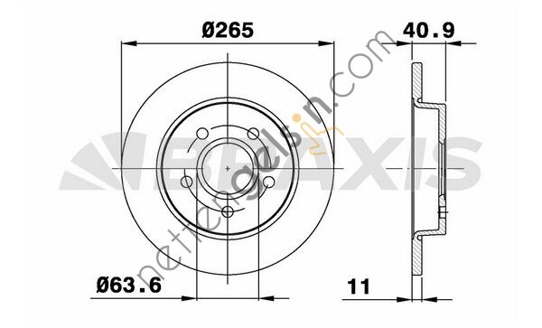 BRAXIS AE0100 ARKA FREN DISK AYNASI FOCUS II 04 /> FOCUS II C MAX 03>07 C MAX 07 /> 1.6TI 16V / 1.6TDCI / 1.8 MAZ  FORD BİNEK FREN DİSKİ