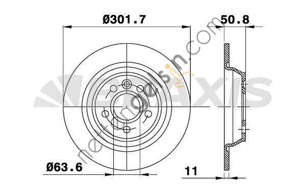 BRAXIS AE0102 ARKA FREN DISK AYNASI MONDEO IV S MAX GALAXY KUGA 1.6TI / 1.6TDCI / 1.8TDCI / 2.0 / 2.0TDCI / 2.2T / EVOQUE 12-18 302mm  FORD BİNEK FREN DİSKİ