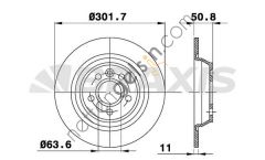 BRAXIS AE0102 ARKA FREN DISK AYNASI MONDEO IV S MAX GALAXY KUGA 1.6TI / 1.6TDCI / 1.8TDCI / 2.0 / 2.0TDCI / 2.2T / EVOQUE 12-18 302mm  FORD BİNEK FREN DİSKİ
