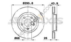 BRAXIS AE0114 ON FREN DISK AYNASI HAVALI QASHQAI 07>12 X TRAIL 08>12 KOLEOS 08> 296X5  NISSAN BİNEK FREN DİSKİ