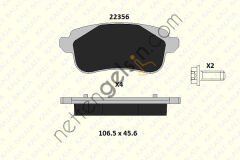 KALE B 22356 159 14 KD13 ARKA DISK BALATASI RENAULT MEGANE IV 2015> TALISMAN 2015>  RENAULT BİNEK FREN BALATASI