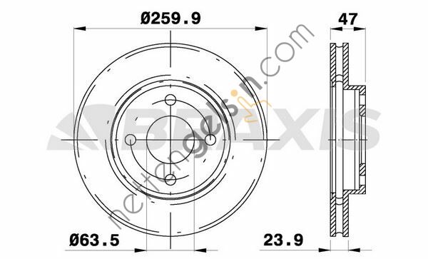 BRAXIS AE0116 ON FREN DISK AYNASI MONDEO II / III 92>00 SCORPIO 94>98 COUGAR 98>001,6 16V/1,8 / 2,0I 16V (HAVA SOG 1757848 (FERODO DDF364 EŞDEĞERİ) FORD BİNEK FREN DISKI ON