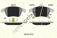 KALE B 22269 194 05 KD13 ON FREN BALATASI GALAXY S MAX 15 /> MONDEO IV 14 /> 16 JANT 1,5 2,0 ECO BOOST / 2,0TDCI  FORD BİNEK FREN BALATASI