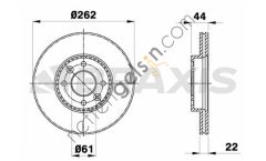 BRAXIS AE0117 ON FREN DISK AYNASI HAVALI LAGUNA I MEGANE I SAFRANE 1.6 / 1.8 / 1.9 / 2.0  RENAULT BİNEK FREN DİSKİ