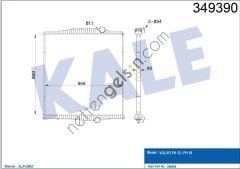 KALE 349390 SU RADYATORU VOLVO FH 12 400/480/520 2003 SONRASI / FH12 98 SONRASI / FH16 1993 SONRASI (CERCEVESIZ) / (MT)  VOLVO AĞIR VASITA MOTOR SU RADYATORU