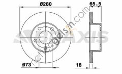BRAXIS AE0134 ON FREN DISK AYNASI DUCATO BOXER JUMPER 14Q (15 JANT) 94>02 HAVA SOGUTMASIZ  FIAT BİNEK FREN DİSKİ