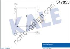 KALE 347855 MOTOR SU RADYATORU KIA PICANTO 1.0 1.1 11> MANUEL 420×358×16  KIA BİNEK MOTOR SU RADYATORU