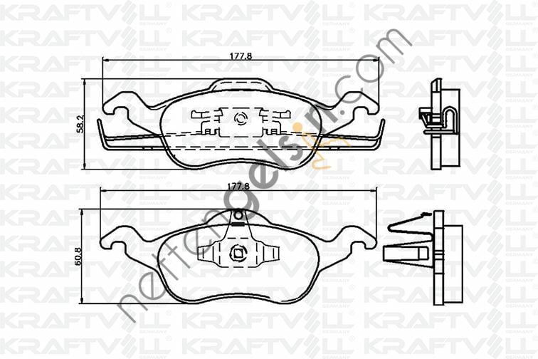 KRAFTVOLL 07010115 ON FREN BALATASI FOCUS 1,6 16V / 1,8 16V / 1,8TDCI / 2,016V 98>04  FORD BİNEK FREN BALATASI