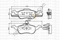 KRAFTVOLL 07010115 ON FREN BALATASI FOCUS 1,6 16V / 1,8 16V / 1,8TDCI / 2,016V 98>04  FORD BİNEK FREN BALATASI