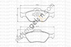 KRAFTVOLL 07010116 ON FREN BALATASI FIESTA IV / V 95>08 FUSION 02>12 KA 1.6 03>08 MAZDA 121 III 03> ABSLI  FORD BİNEK FREN BALATASI