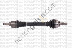 KRAFTVOLL 01010062 AKS ON SOL KOMPLE 307 C4 DIS FREZE 25 IC FREZE 22 BOY 633MM TU5JP4 1.6 16V ET3J4 1.4 16V 01>08  PEUGEOT-CITROEN BİNEK AKS MİLİ