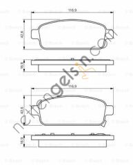 BOSCH 0986495259 ARKA FREN BALATASI ASTRA J CRUZE MOKKA  OPEL BİNEK FREN BALATASI