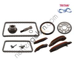 FEBI 102040 EKSANTRIK ZINCIR SETI ALT UST KOMPLE 2XGERICI+3XZINCIR+4XKIZAK+2XDISLI+KECE BMW N47   BMW BİNEK