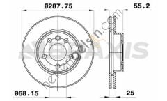 BRAXIS AE0160 ON FREN DISK AYNASI HAVALI GALAXY 1.9TDI / 2.0I / 2.3 16V / 2.8I V6 (03 / 1995 04 / 2001)  FORD BİNEK FREN DİSKİ