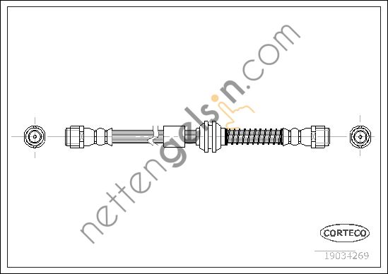 CORTECO 19034269 ON FREN HORTUMU TOUAREG 02>10 Q7 06>15 CAYENNE 03>10 3.0 3.2 3.6 4.2 4.5 BJN CFRA M 48.01 BHK 7L0611701A (CAVO C900 222A EŞDEĞERİ) VW-AUDI-SEAT-SKODA BİNEK FREN HORTUMU