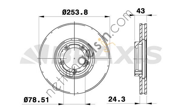 BRAXIS AE0164 ON FREN DISK AYNASI FORD TRANSIT IV V 2.5D T12 94>00 HAVA SOGUTMALI  FORD BİNEK FREN DİSKİ