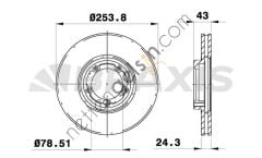 BRAXIS AE0164 ON FREN DISK AYNASI FORD TRANSIT IV V 2.5D T12 94>00 HAVA SOGUTMALI  FORD BİNEK FREN DİSKİ