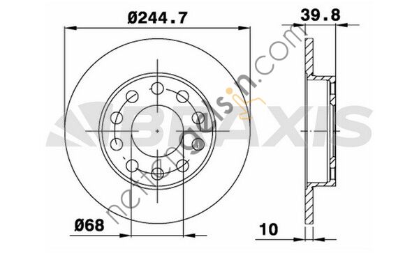 BRAXIS AE0167 ARKA FREN DISK AYNASI A80 91>94 A4 00>04 - A4 AVANT 01>04 - A4 CABRIOLET SEAT EXEO 08>  VW-AUDI-SEAT-SKODA BİNEK FREN DİSKİ